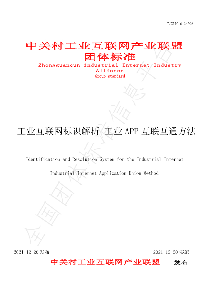 T/ZIIC 012-2021 标准预览