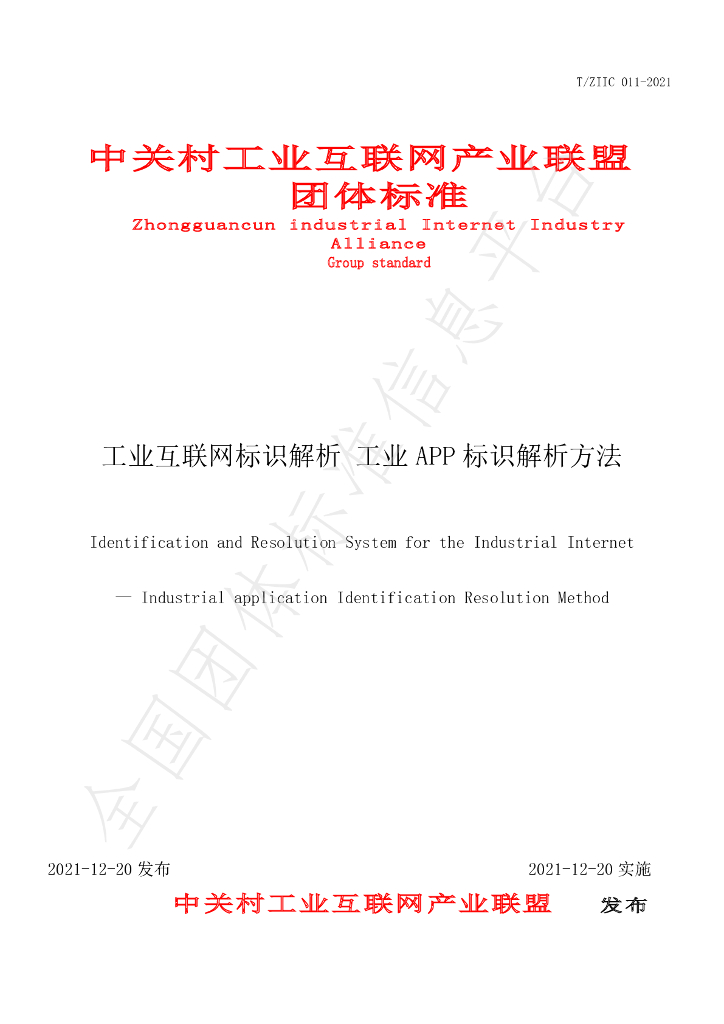 T/ZIIC 011-2021 标准预览