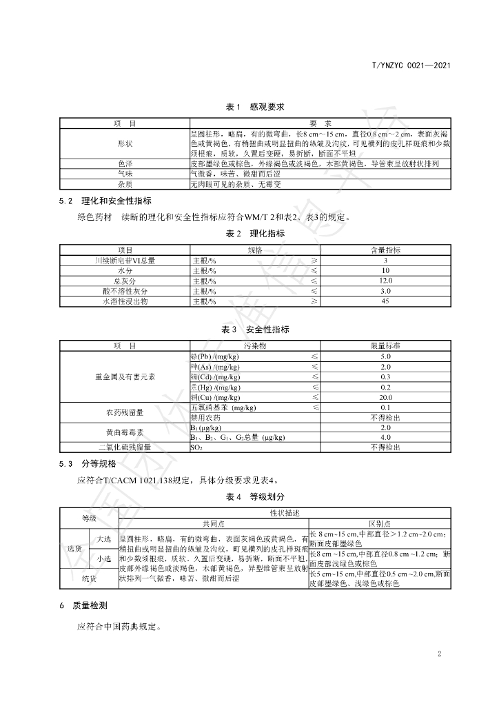 T/YNZYC 0021-2021 标准预览