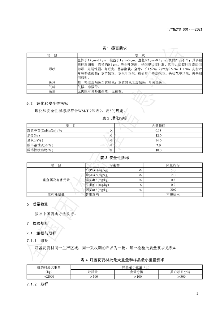 T/YNZYC 0014-2021 标准预览