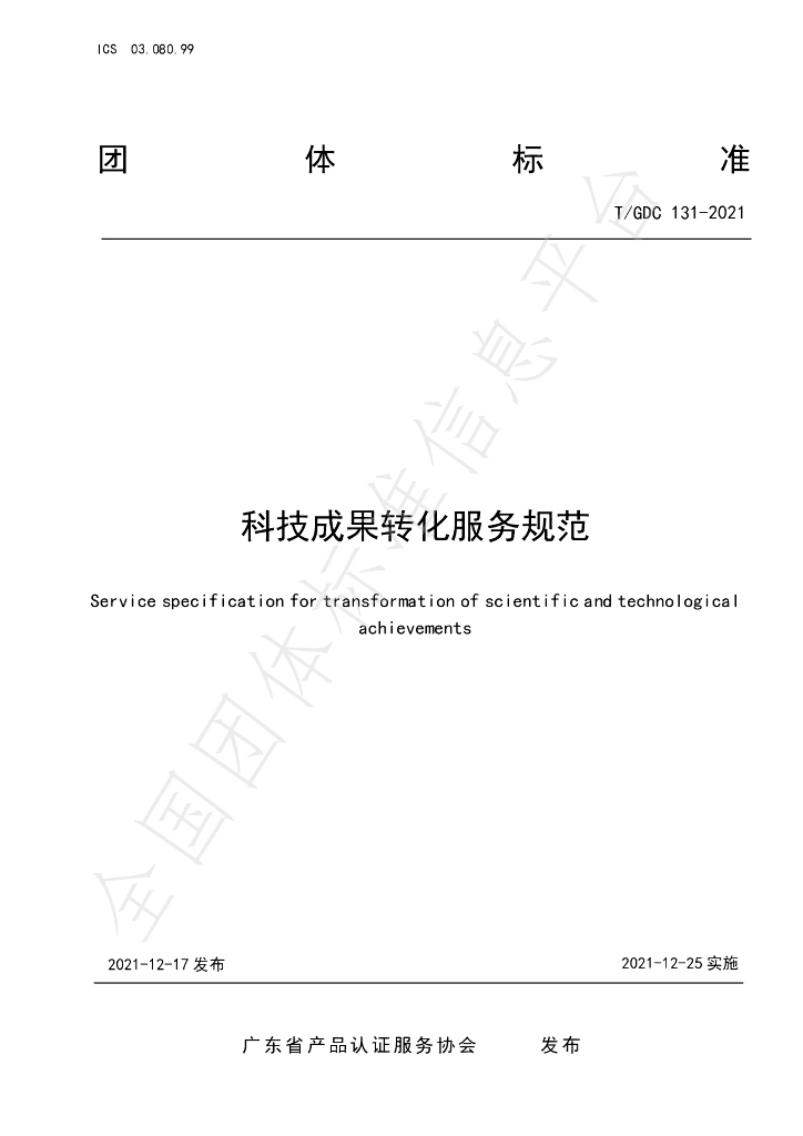 T/GDC 131-2021 标准预览