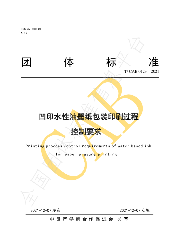 T/CAB 0123-2021 标准预览