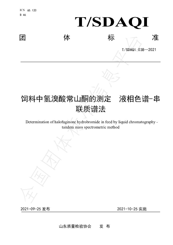 T/SDAQI 038-2021 标准预览