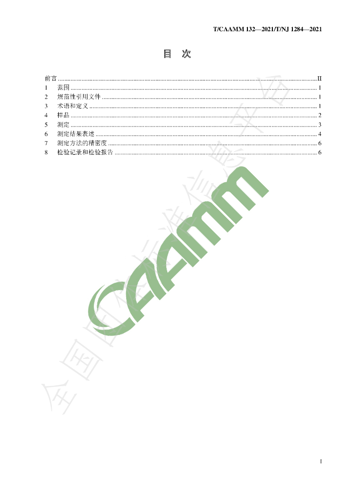 T/CAAMM 132-2021 标准预览