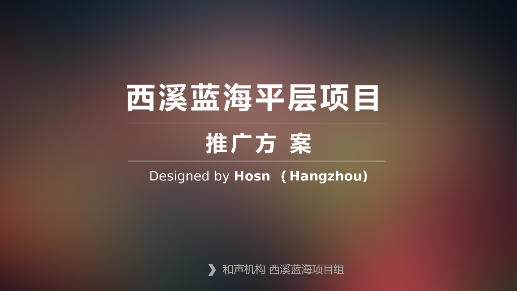 2017西溪蓝海平层推广提报