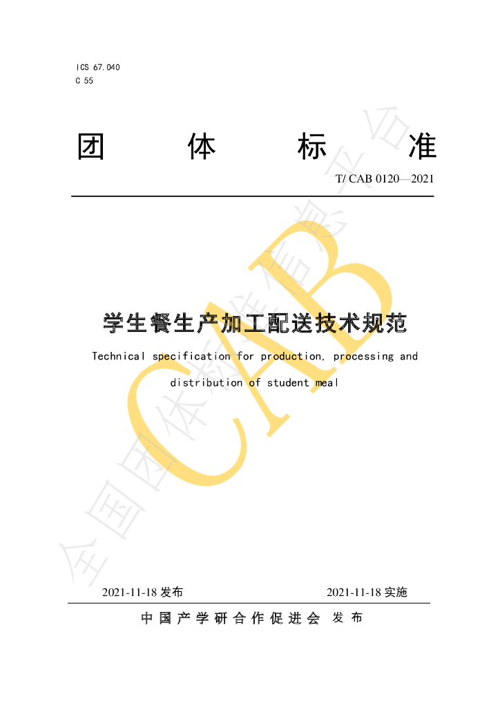 T/CAB 0120-2021 标准预览