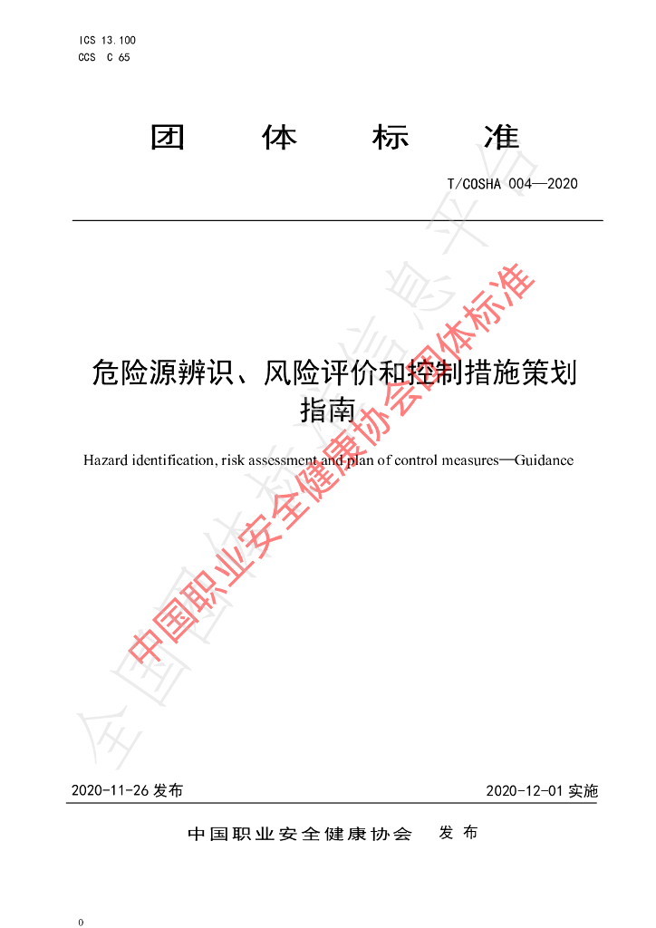 T/COSHA 004-2020 标准预览