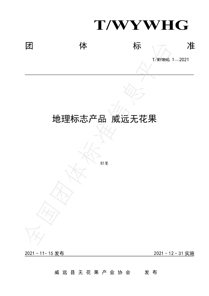 T/WYWHG 1-2021 标准预览