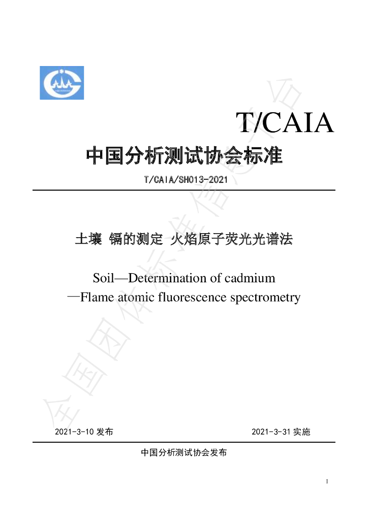 T/CAIA SH013-2021 标准预览