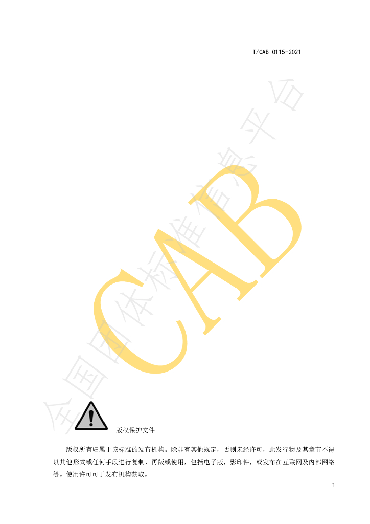 T/CAB 0115-2021 标准预览