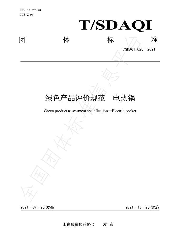 T/SDAQI 028-2021 标准预览