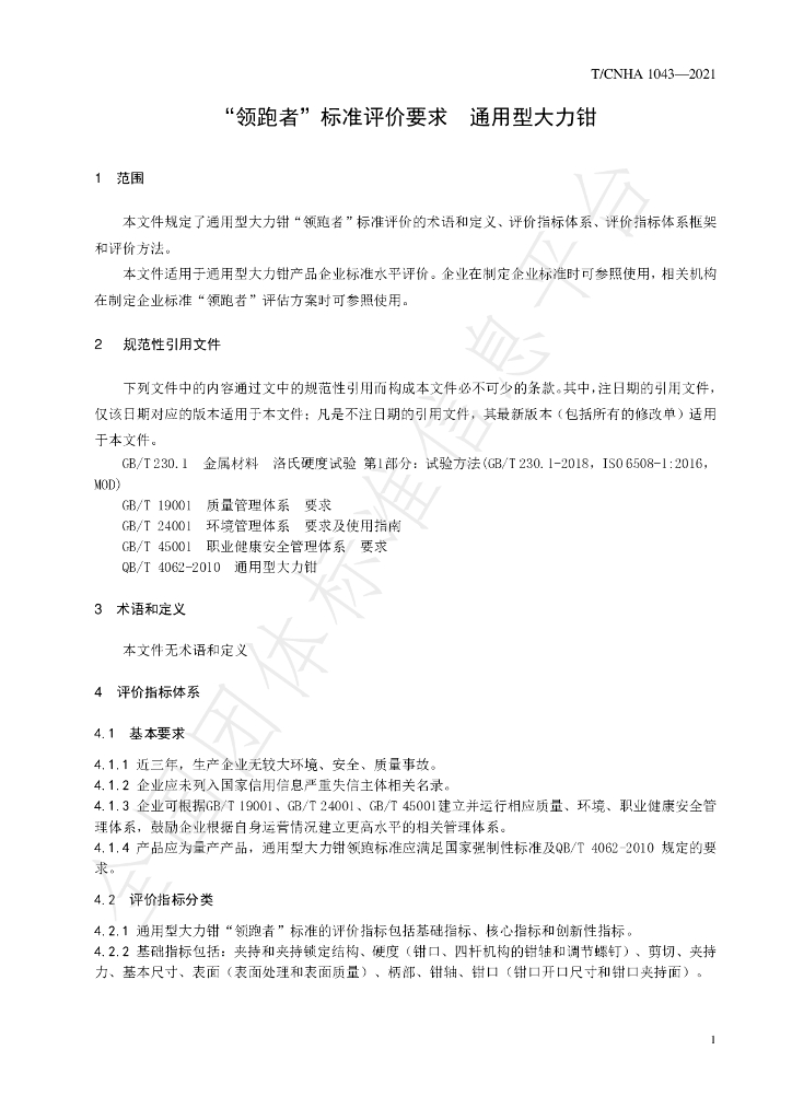 T/CNHA 1043-2021 标准预览