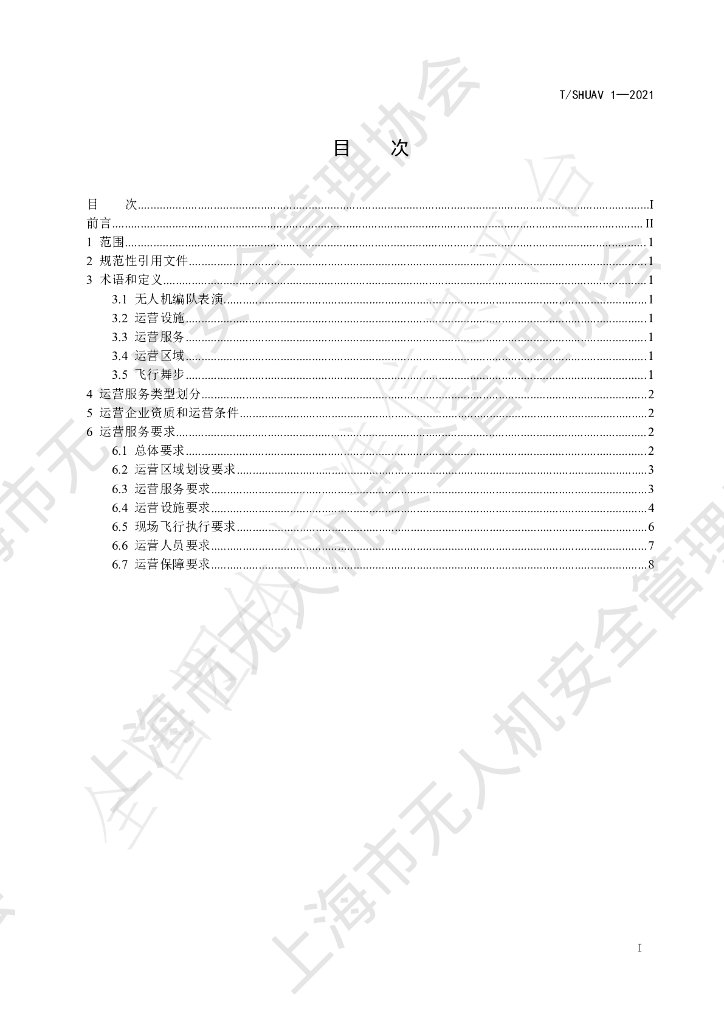 T/SHUAV 1-2021 标准预览