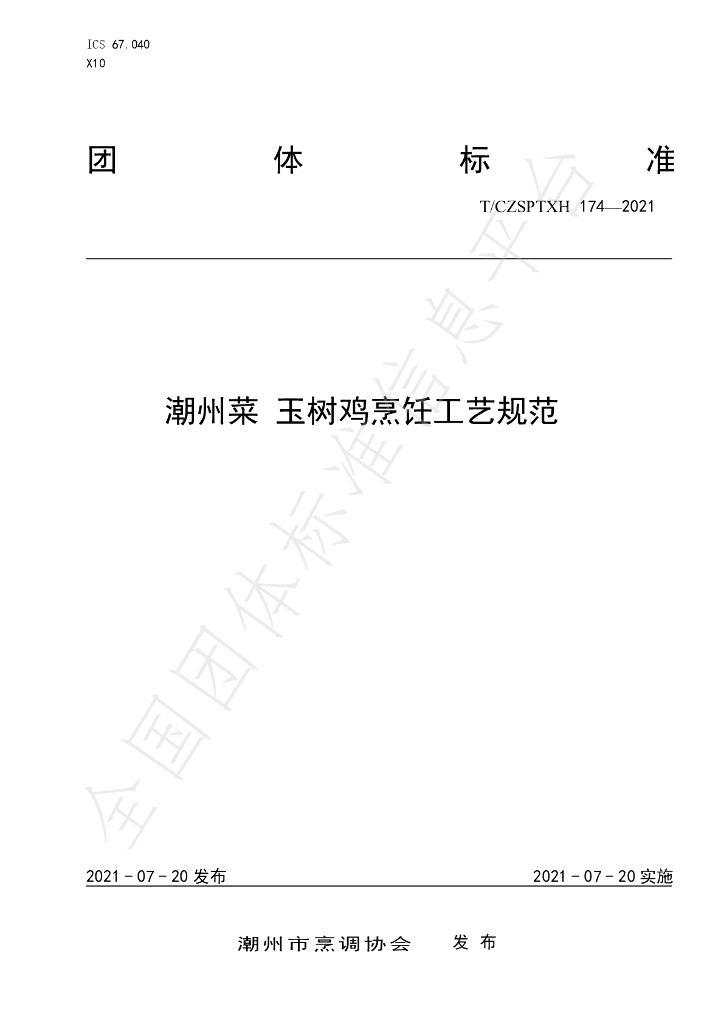 T/CZSPTXH 174-2021 标准预览