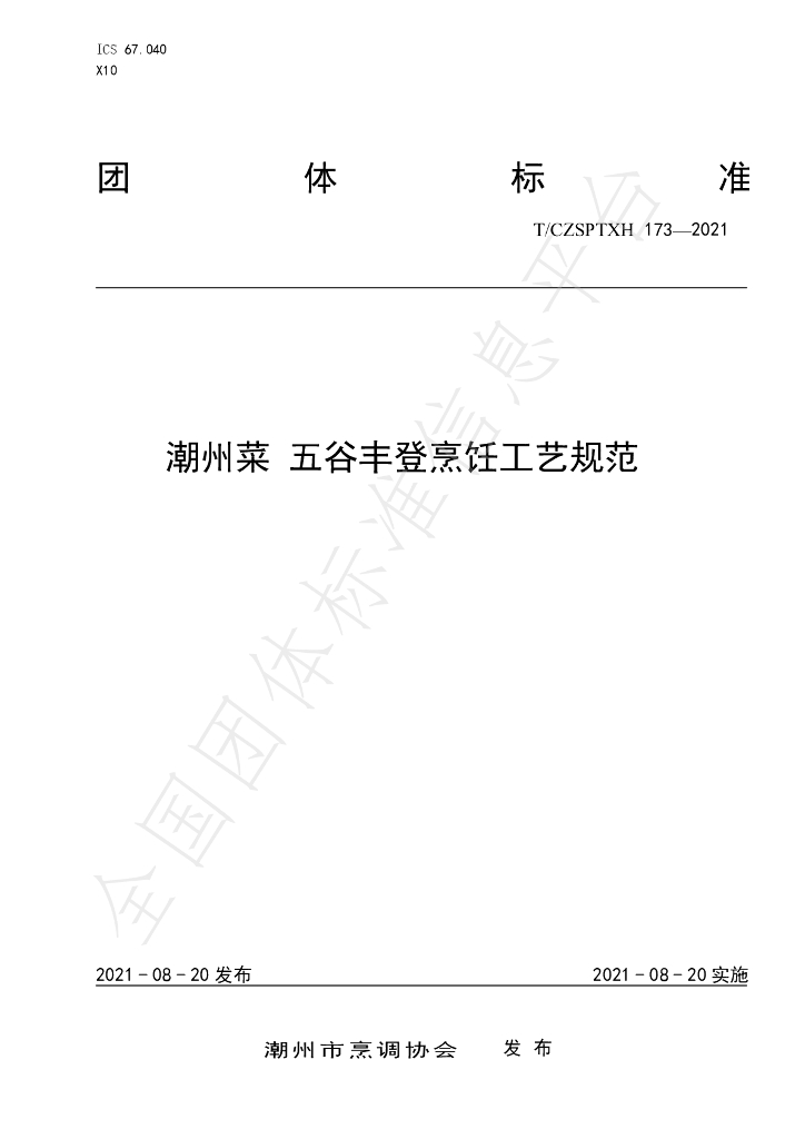 T/CZSPTXH 173-2021 标准预览
