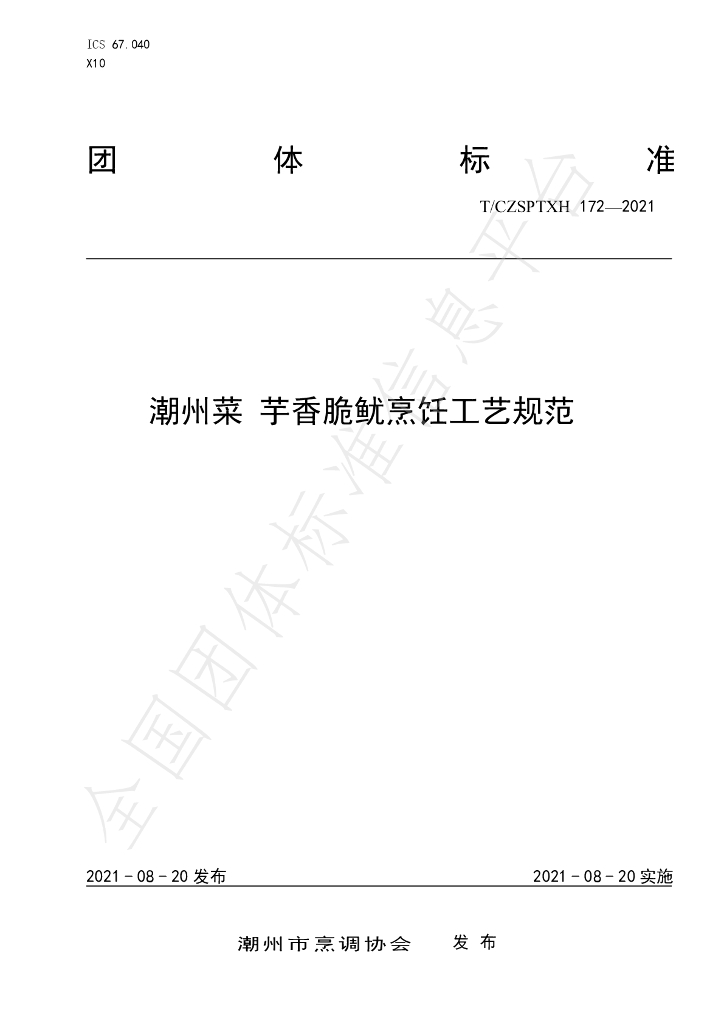 T/CZSPTXH 172-2021 标准预览