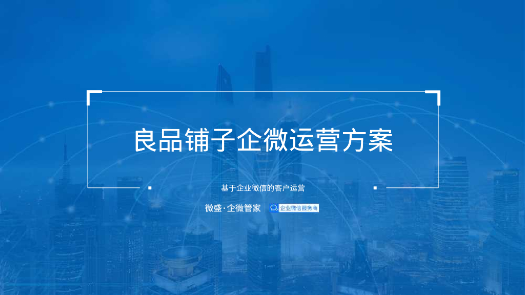2021良品铺子企业微信运营方案
