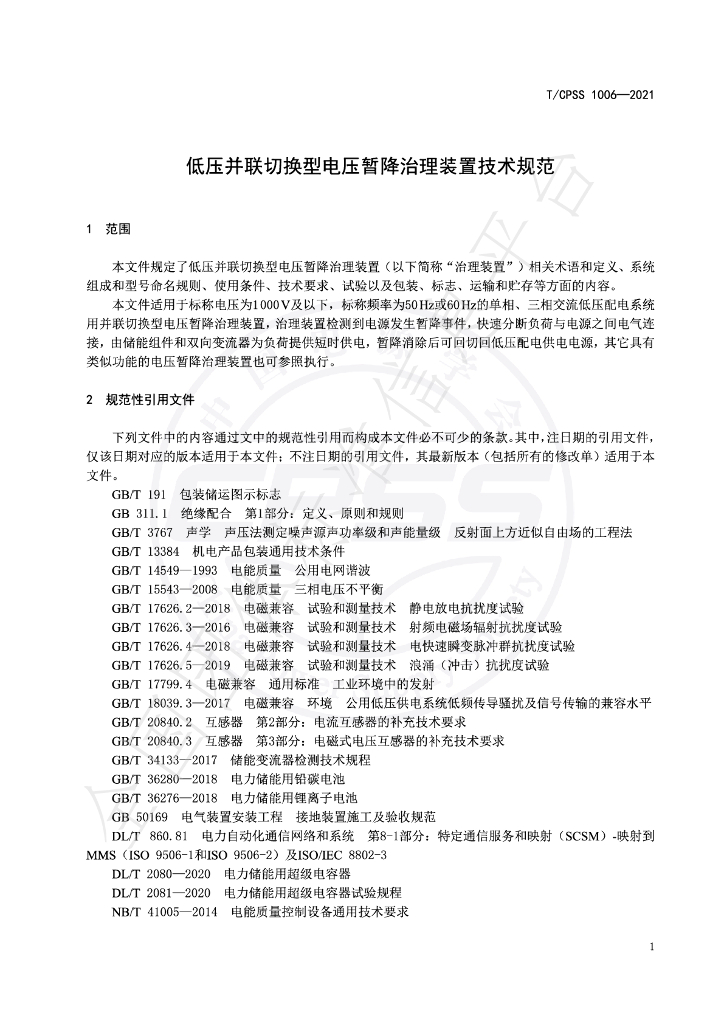 T/CPSS 1006-2021 标准预览