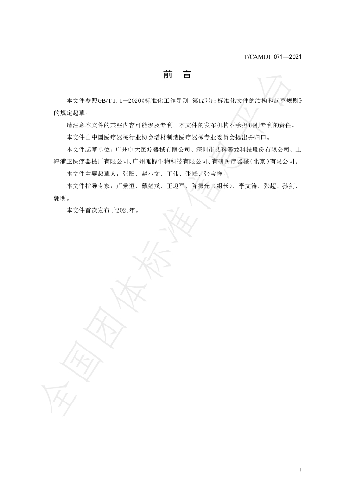 T/CAMDI 071-2021 标准预览