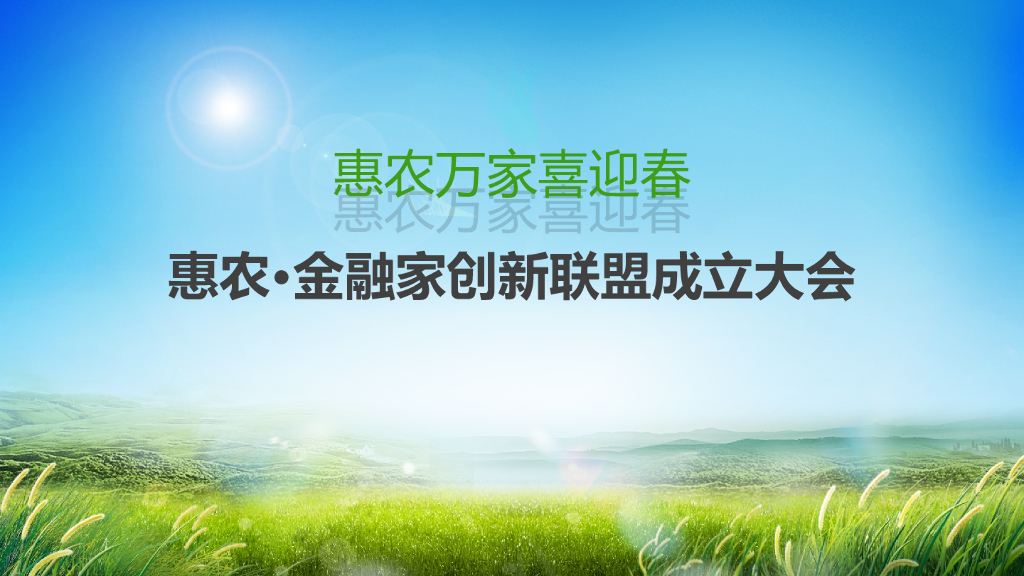 2017惠农金融家创新联盟成立大会策划案