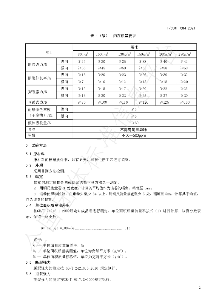 T/CSWF 004-2021 标准预览