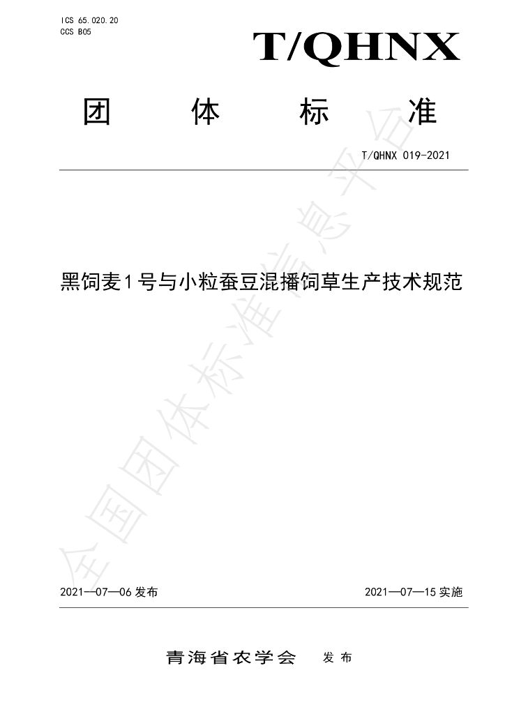 T/QHNX 019-2021 标准预览