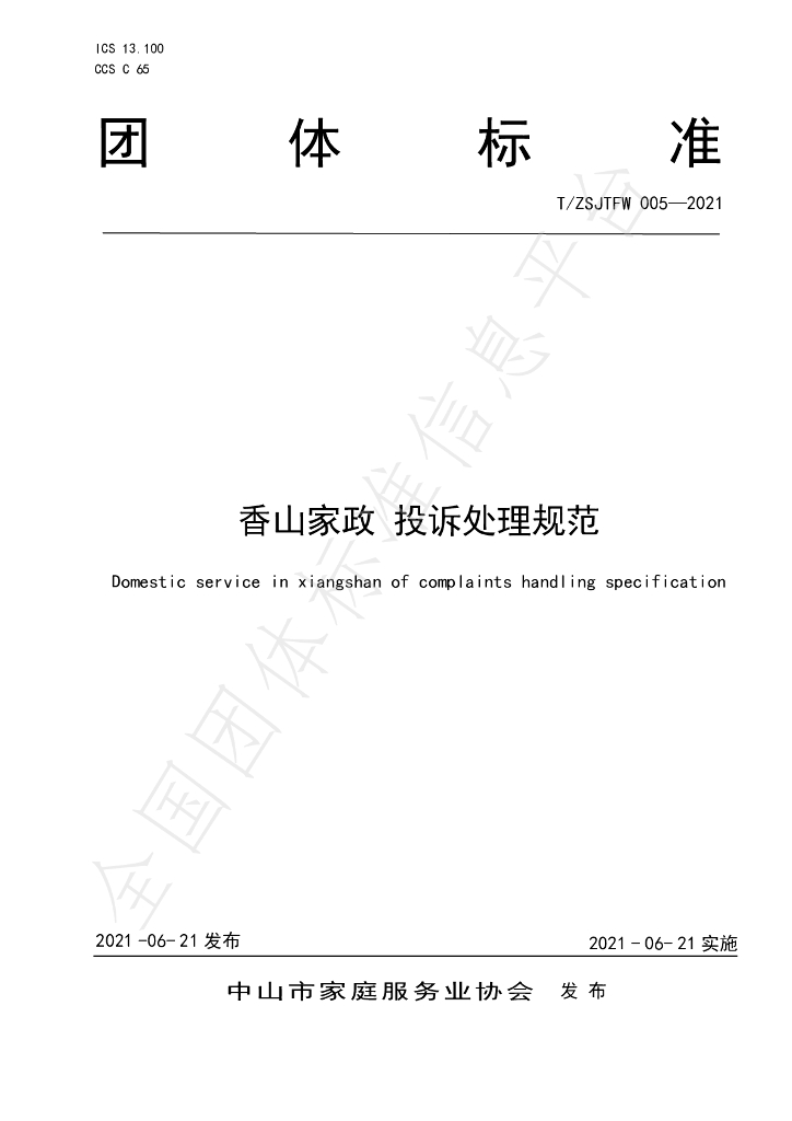 T/ZSJTFW 005-2021 标准预览