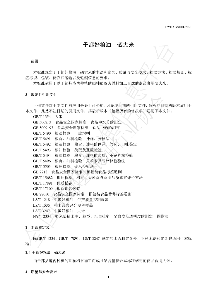 T/YDAGS 001-2021 标准预览