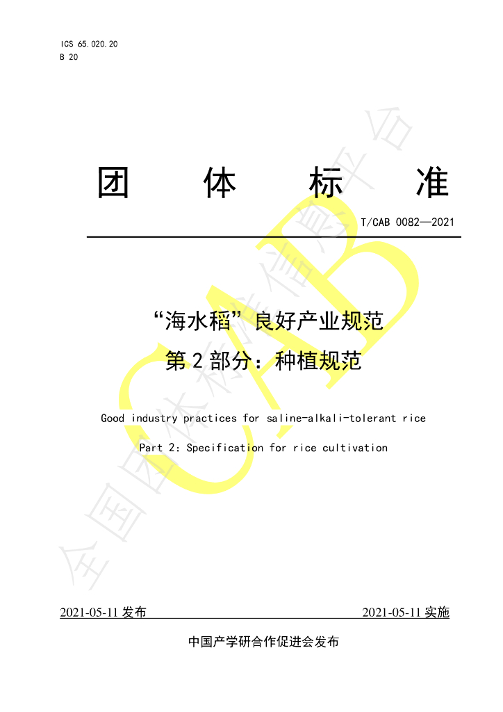T/CAB 0082-2021 标准预览