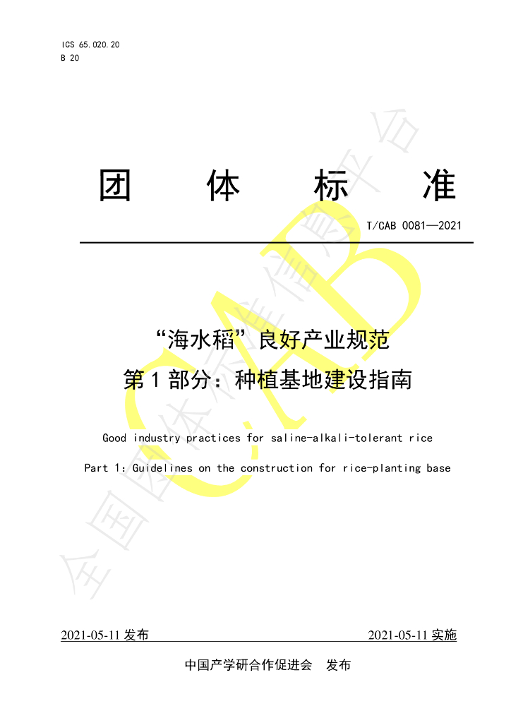T/CAB 0081-2021 标准预览
