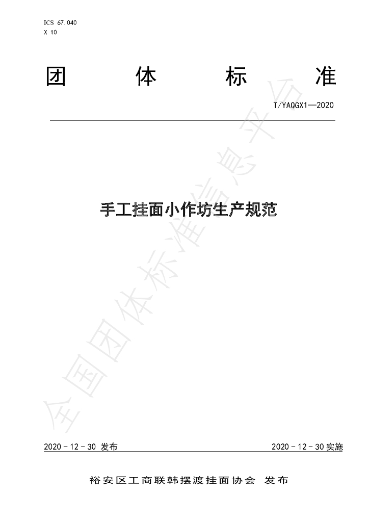 T/YAQGX 2-2020 标准预览