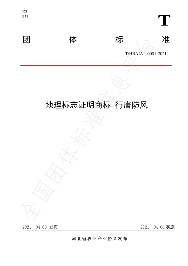 T/HBAIA 0001-2021 标准预览