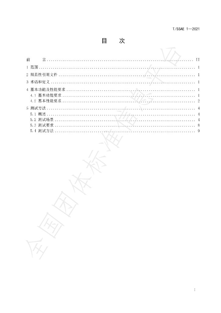 T/SSAE 1-2021 标准预览