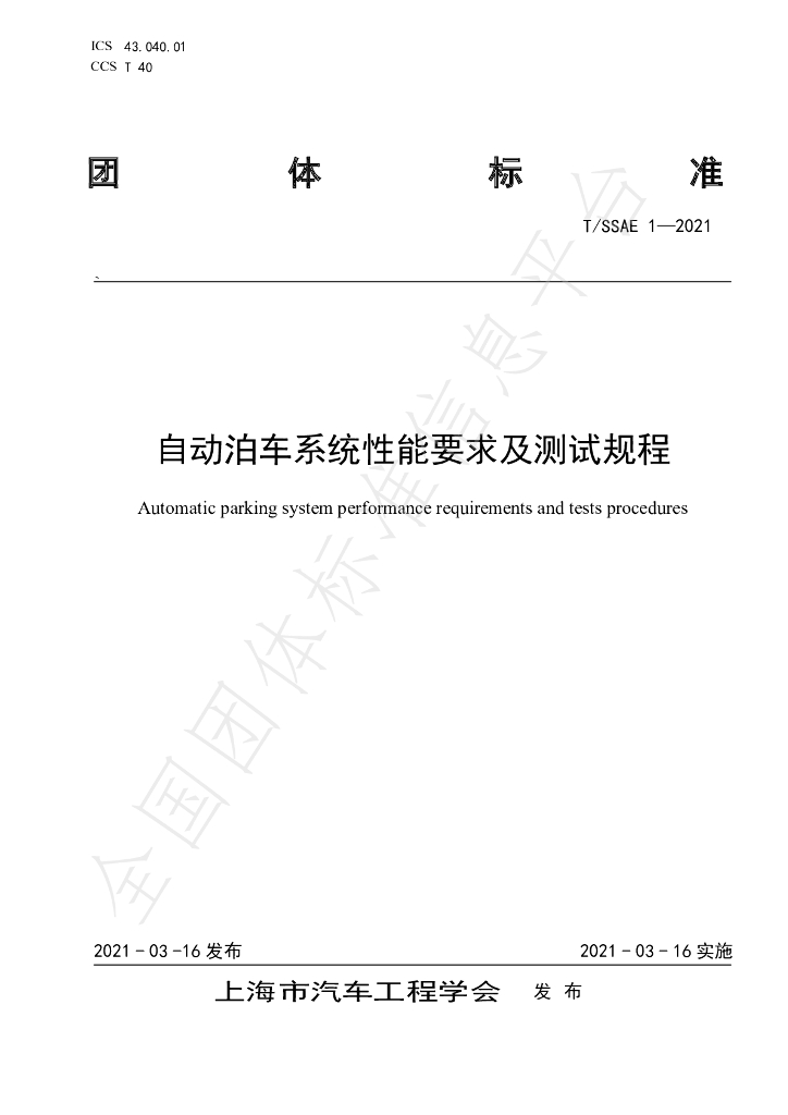 T/SSAE 1-2021 标准预览