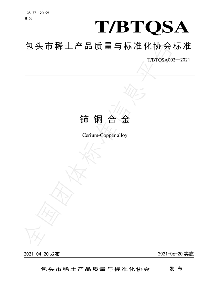 T/BTQSA 003-2021 标准预览