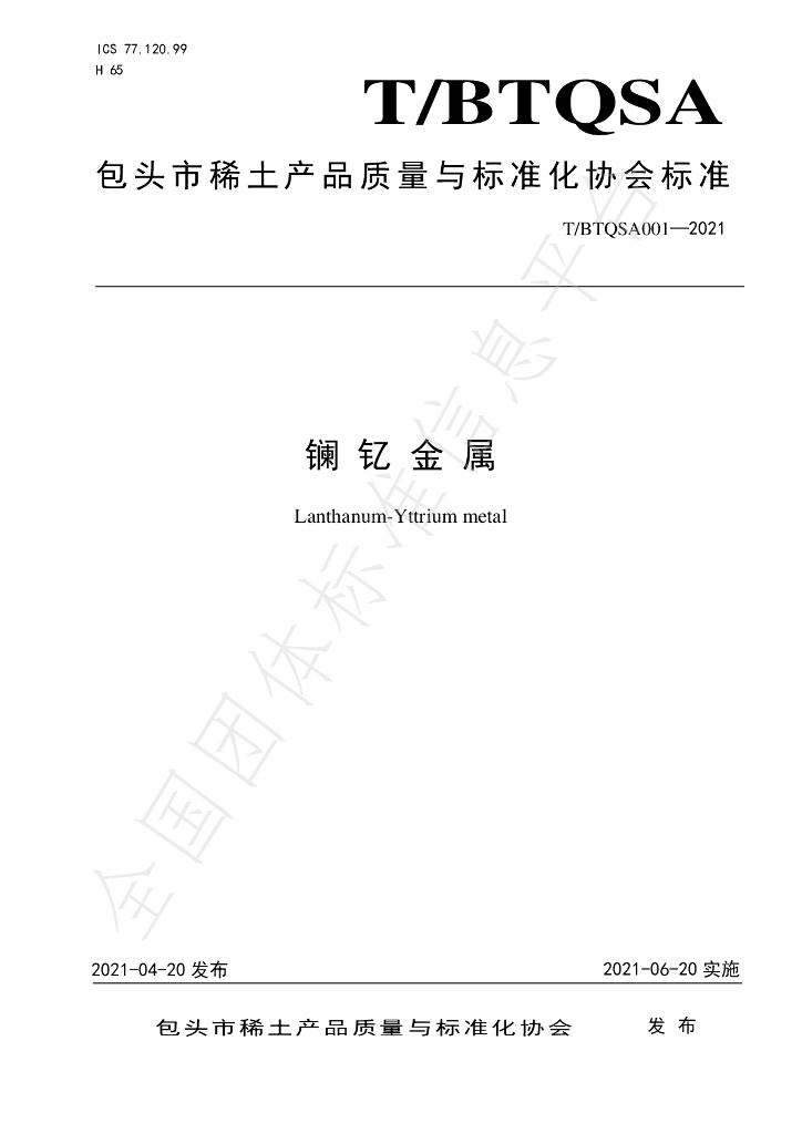 T/BTQSA 001-2021 标准预览