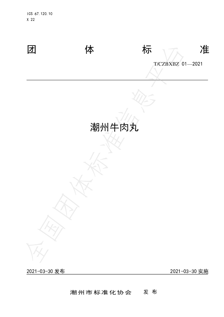 T/CZBXBZ 01-2021 标准预览
