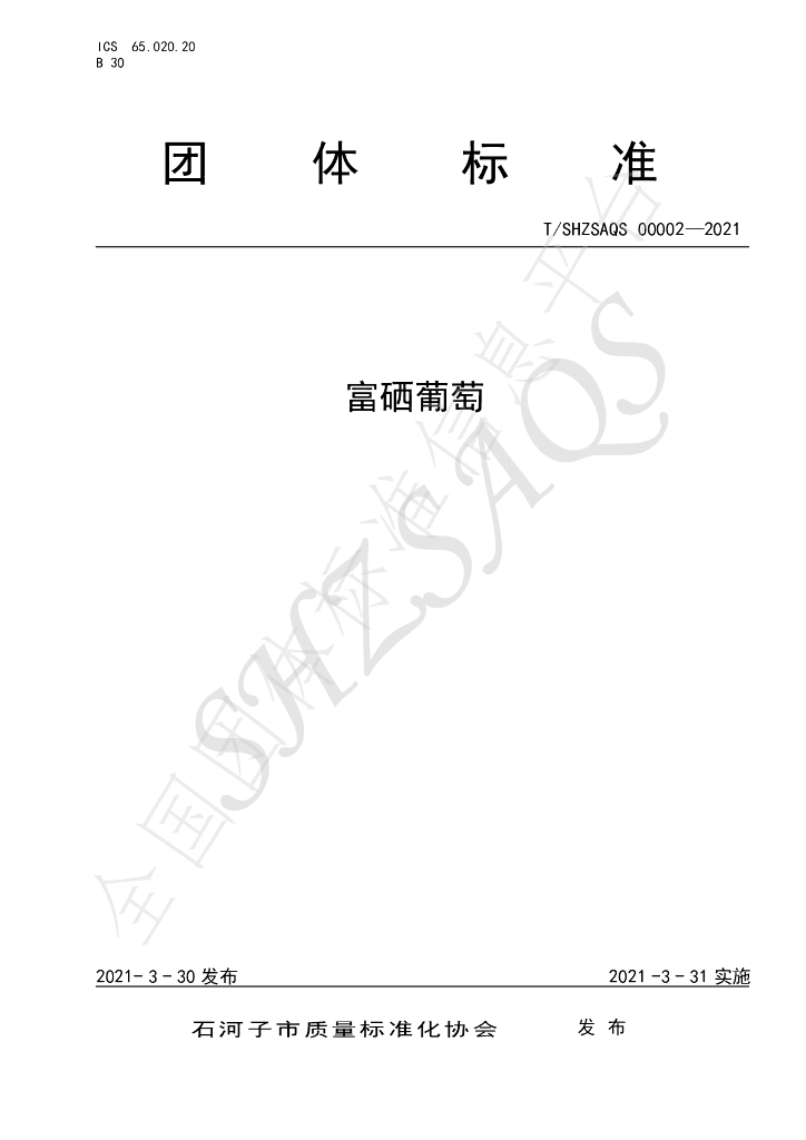 T/SHZSAQS 00002-2021 标准预览