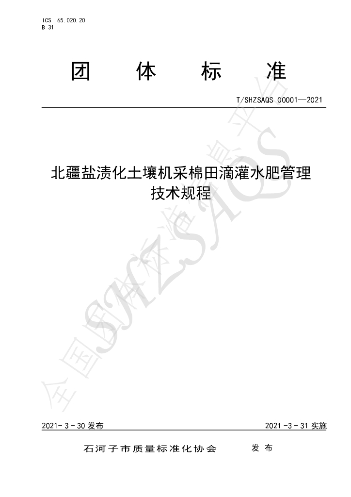 T/SHZSAQS 00001-2021 标准预览