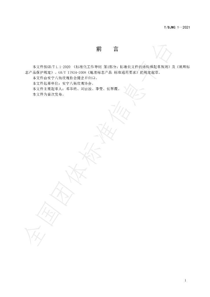T/BJMG 1-2021 标准预览