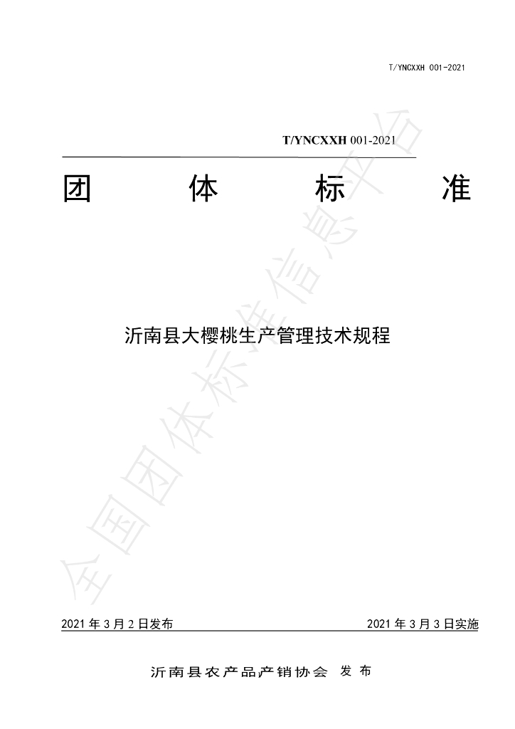 T/YNCXXH 001-2021 标准预览
