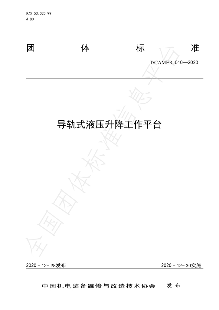 T/CAMER 010-2020 标准预览