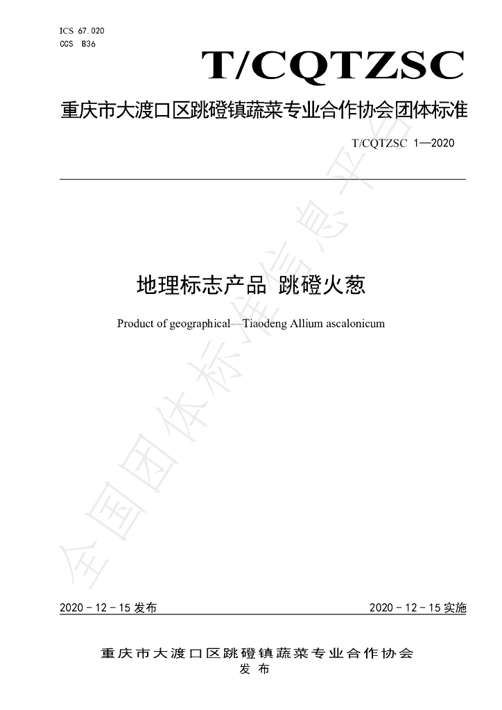 T/CQTZSC 1-2020 标准预览
