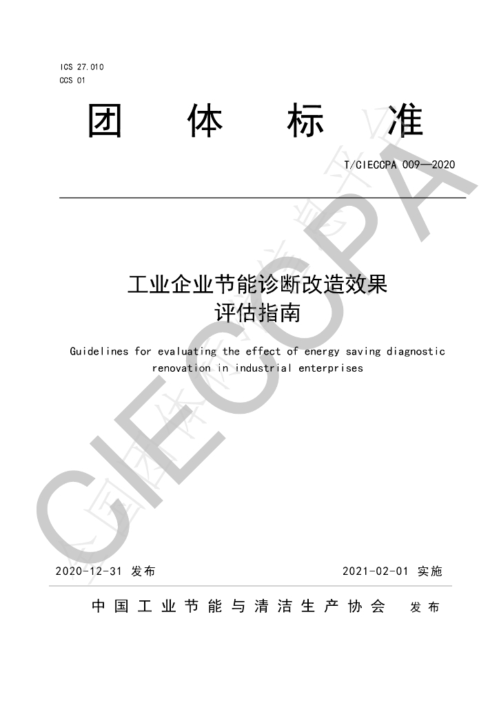 T/CIECCPA 009-2020 标准预览