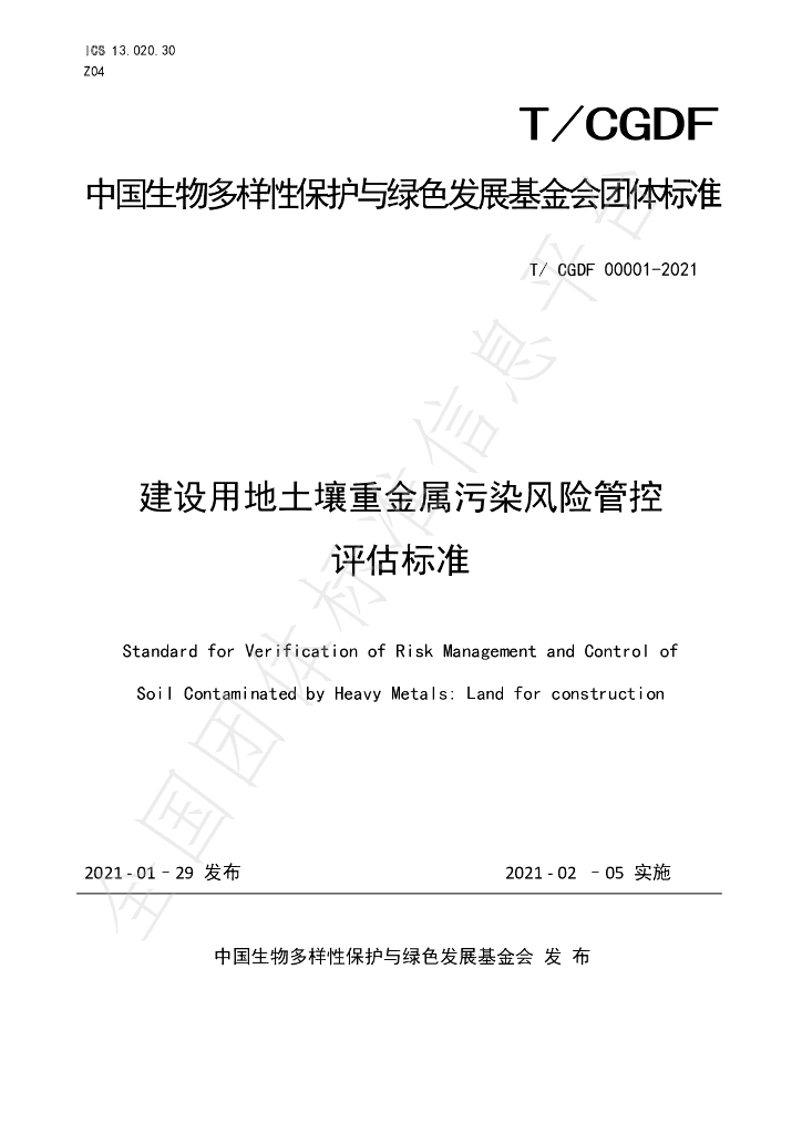 T/CGDF 00001-2021 标准预览