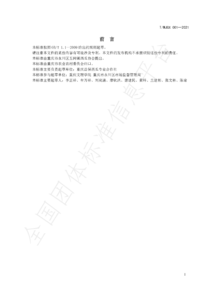 T/WJGX 001-2021 标准预览