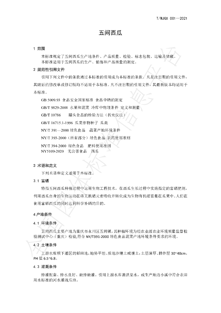 T/WJGX 001-2021 标准预览