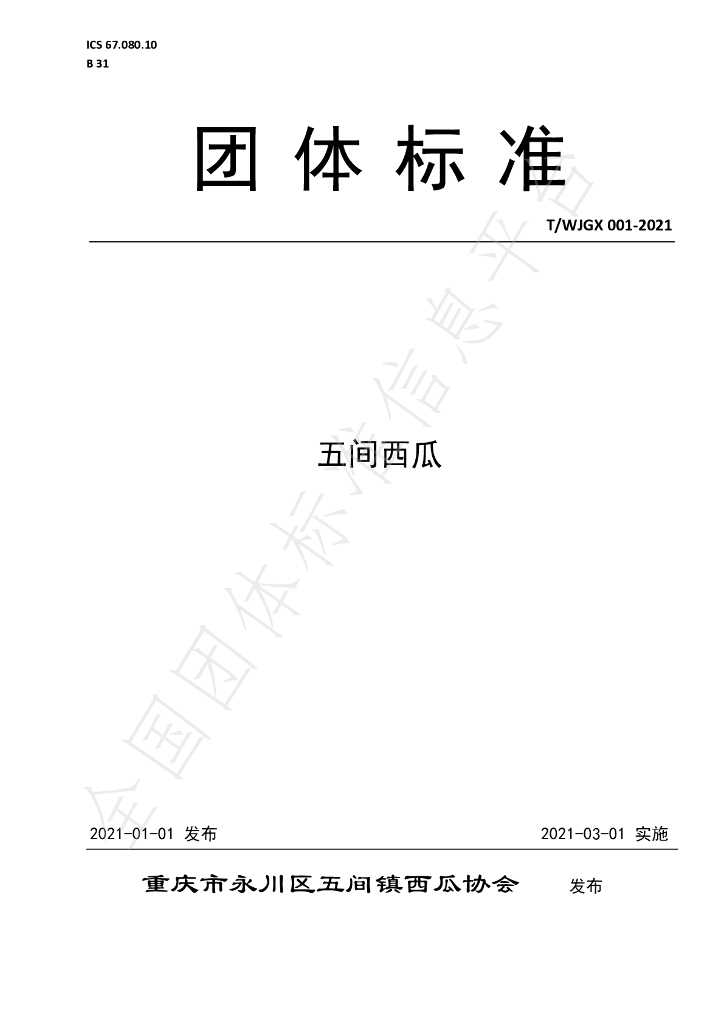 T/WJGX 001-2021 标准预览