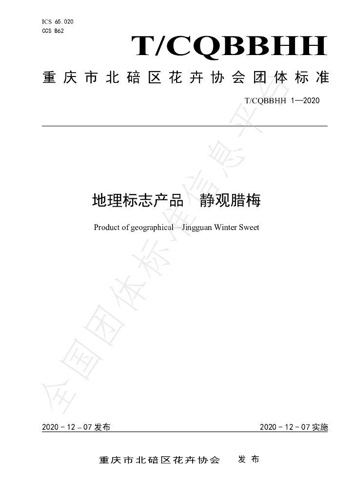T/CQBBHH 1-2020 标准预览