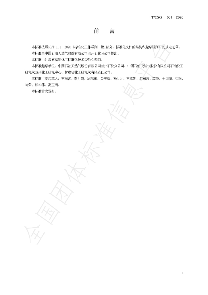 T/CSG 001-2020 标准预览